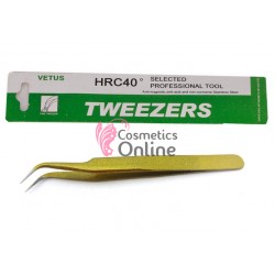 Penseta pentru gene false fir cu fir Aurie curba 